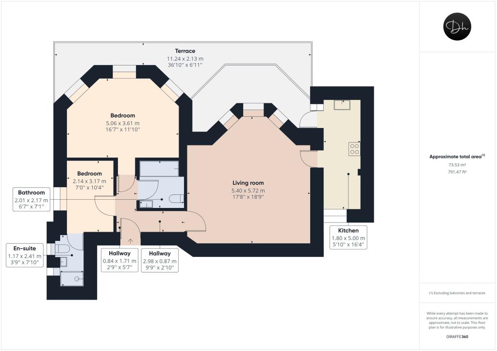 Lot: 53 - VACANT TWO-BEDROOM FLAT WITH SEA VIEWS - Floor Plan of Lot 53